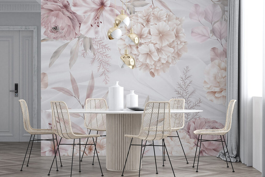 Soft pastel blooms on gentle backdrop