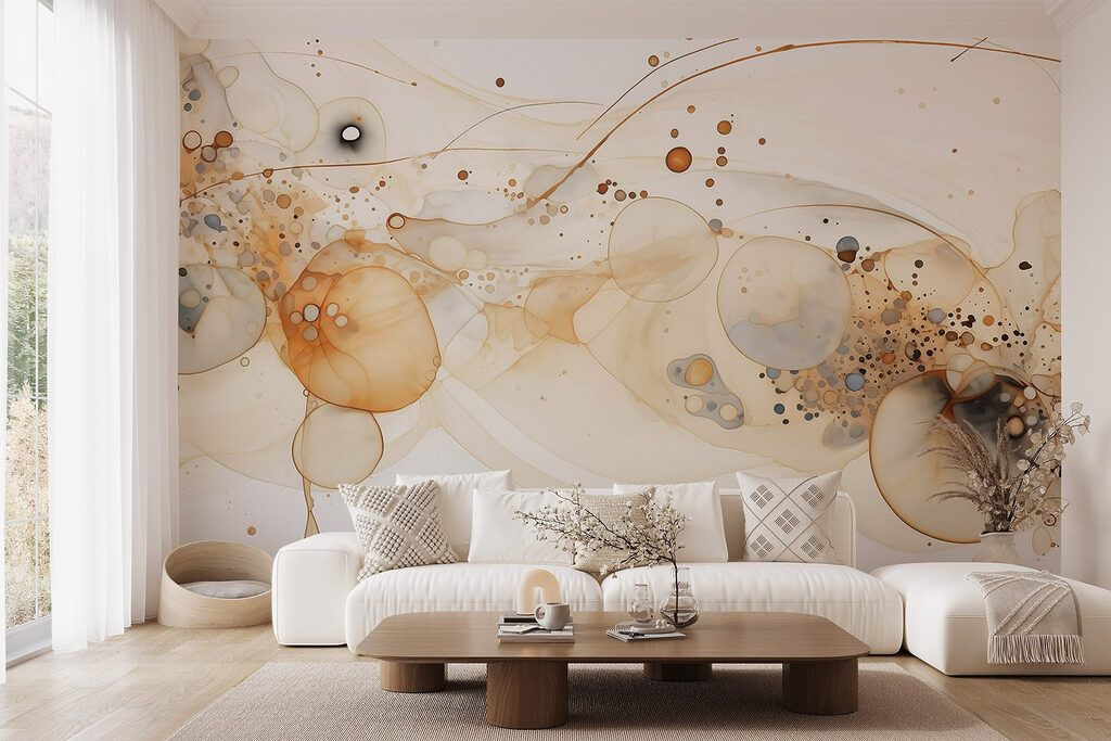 Fluid art with earthy tones