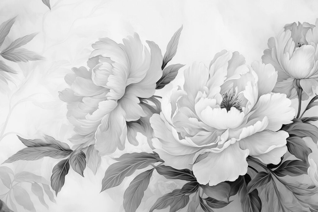 Delicate blooms in monochrome hues