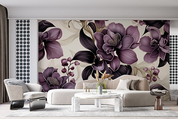 Elegant purple floral design pattern