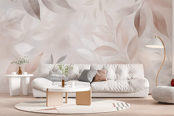 Delicate leaves in soft tones