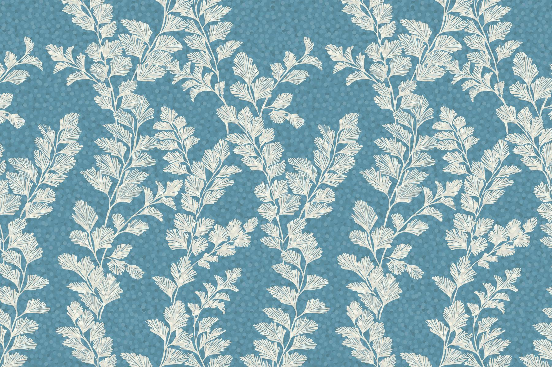 Pattern of white leaves on a blue background Pattern of white leaves on a blue background