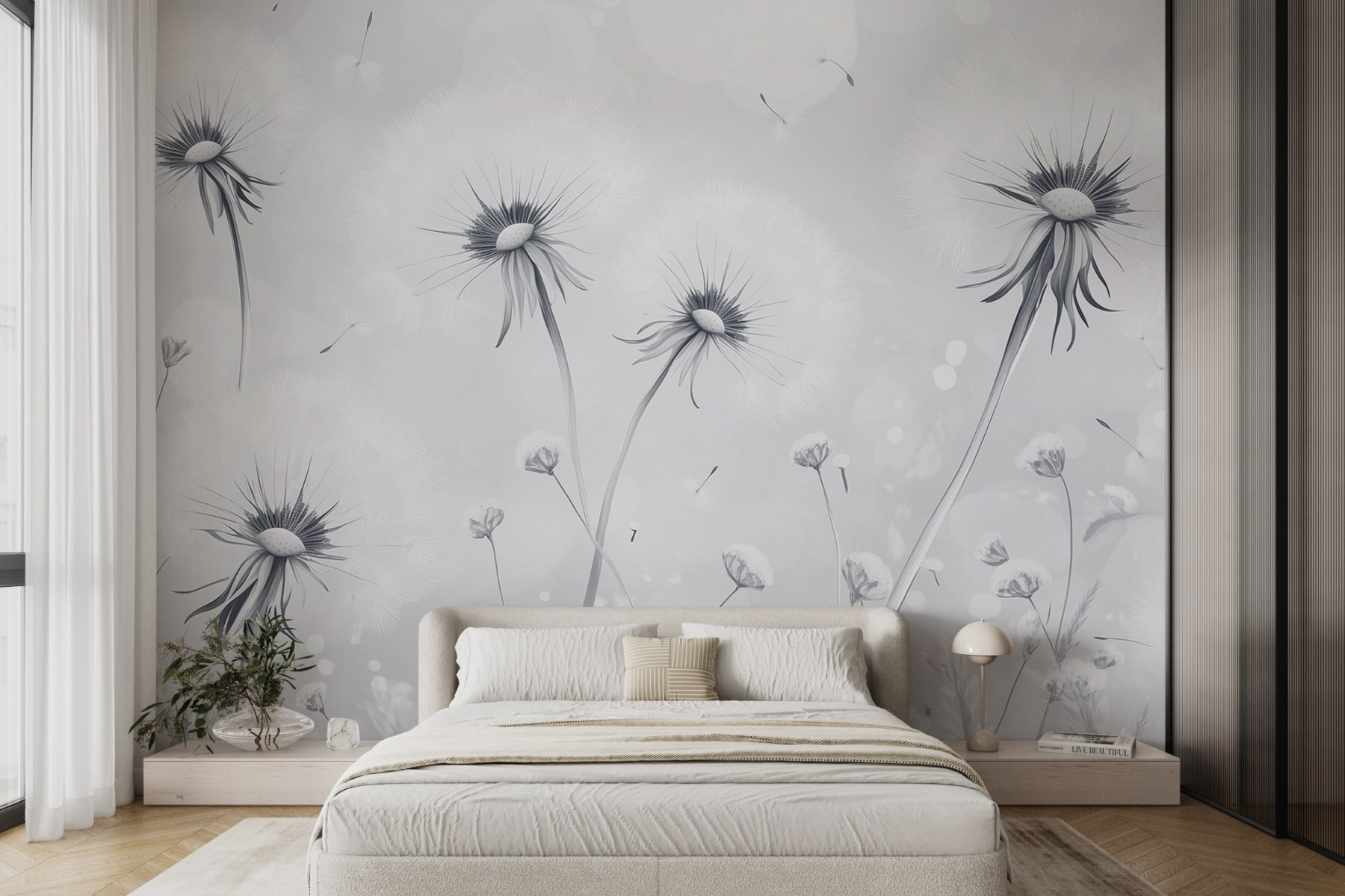 Group of dandelions in a field