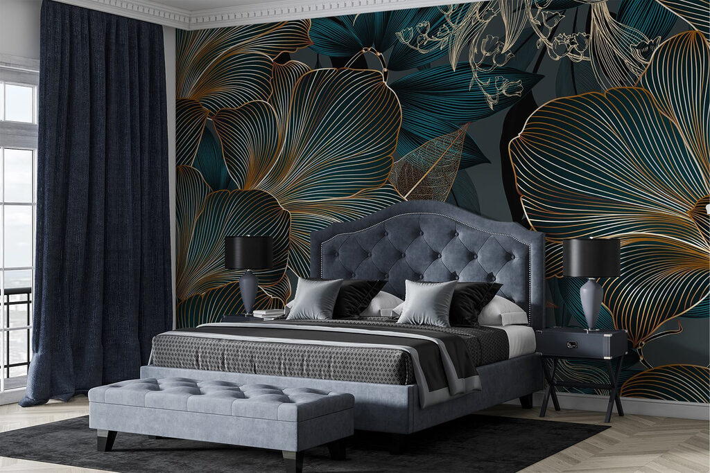 Elegant floral design in dark tones