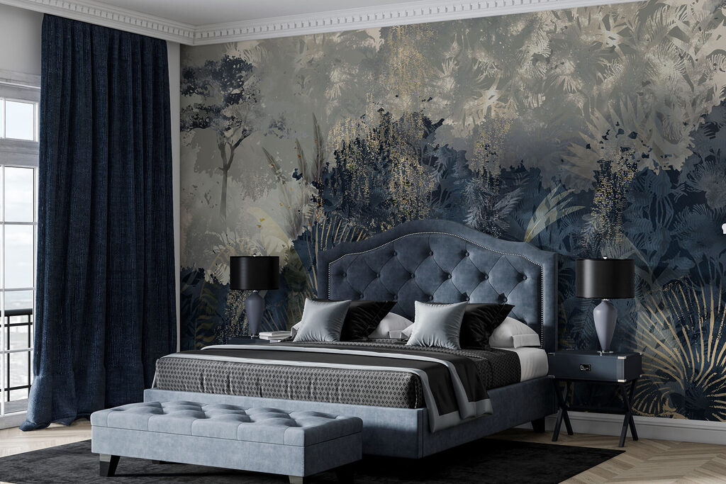 Serene forest with layered textures