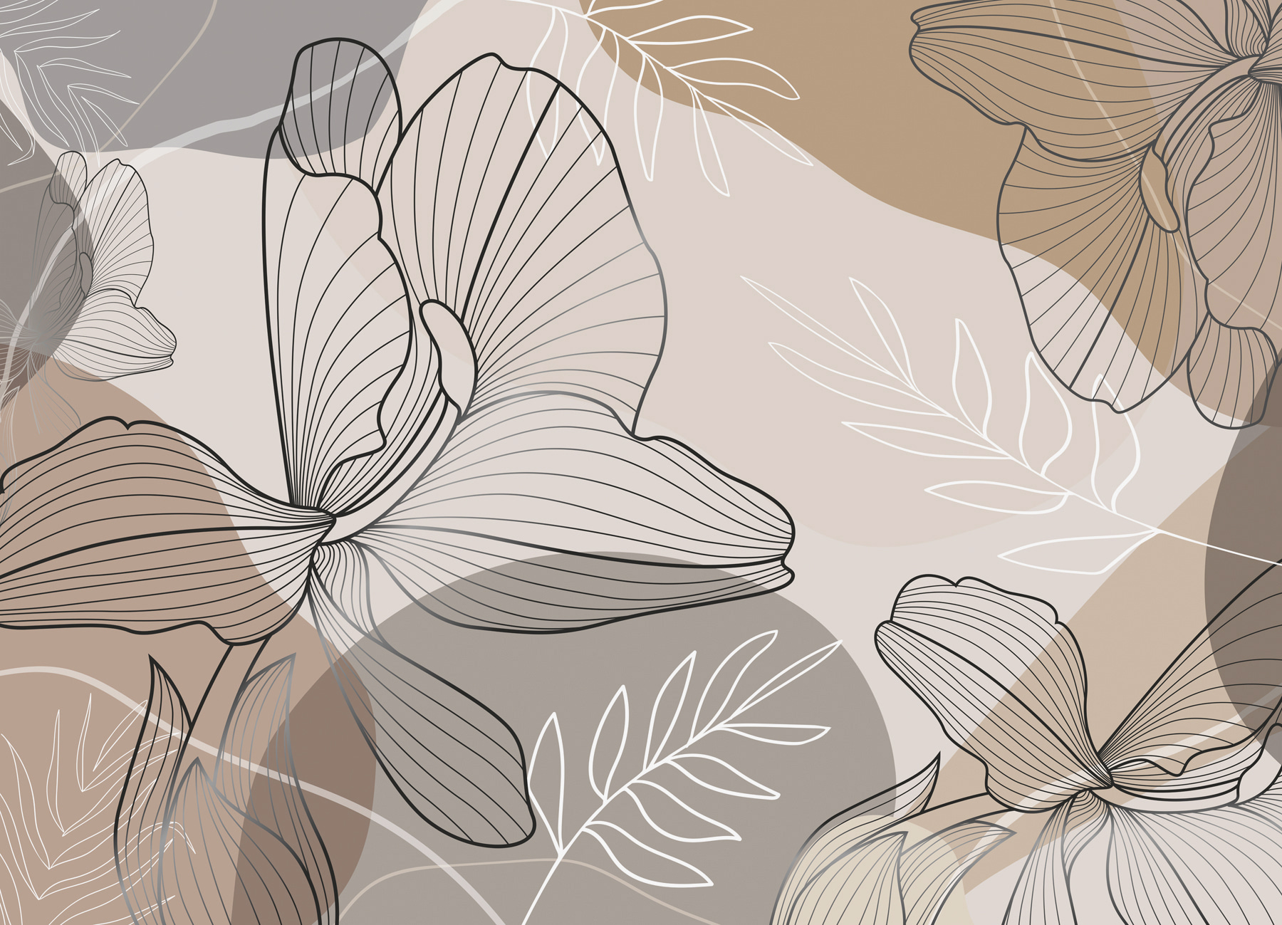 Elegant floral line art design