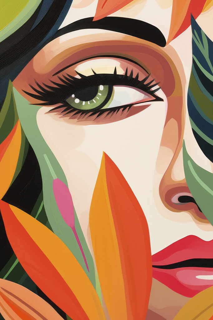 Vibrant colors and captivating gaze Vibrant colors and captivating gaze
