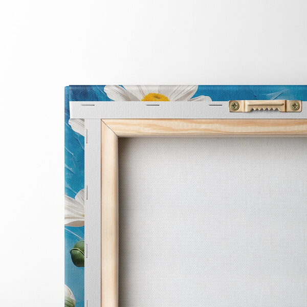 Painting of flowers on a blue background Painting of flowers on a blue background