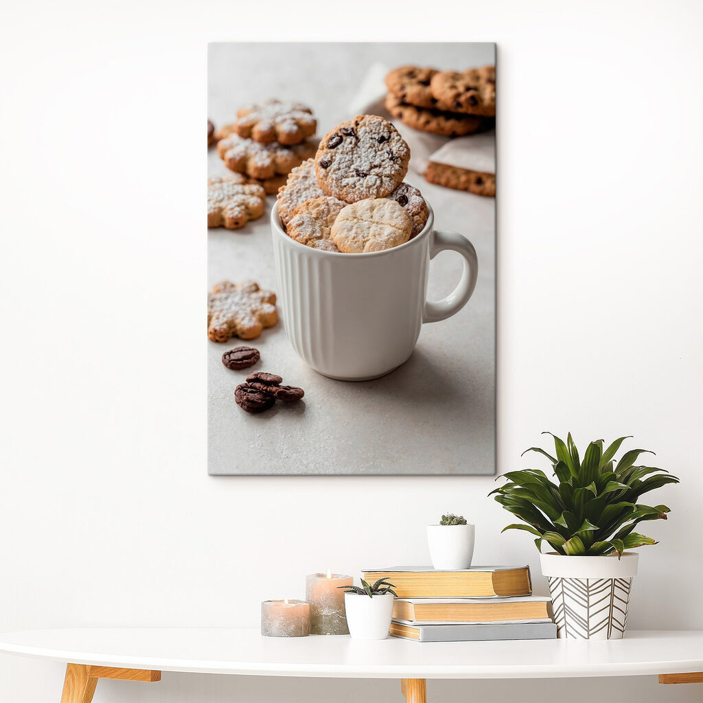 Cup of cookies with powdered sugar Cup of cookies with powdered sugar