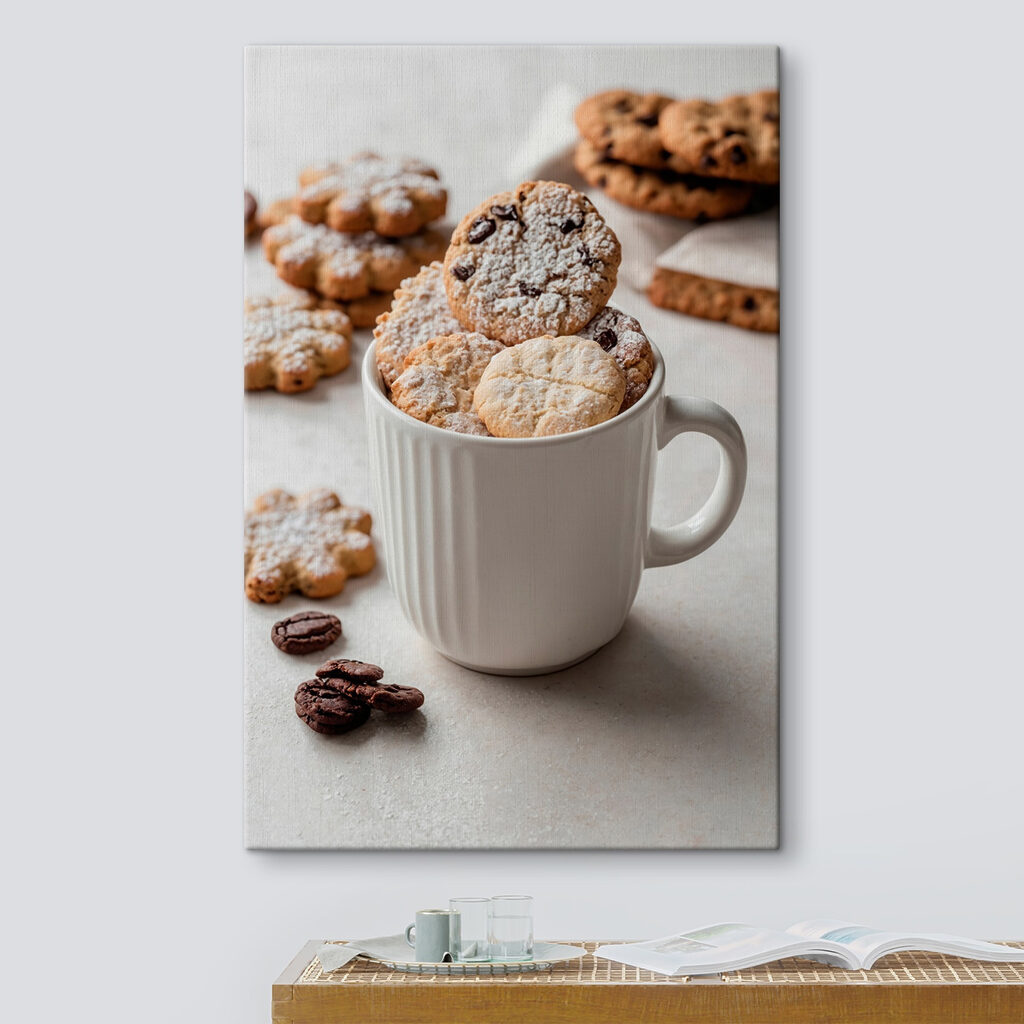 Cup of cookies with powdered sugar Cup of cookies with powdered sugar