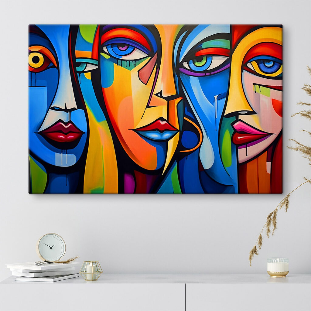 Painting of faces and lips