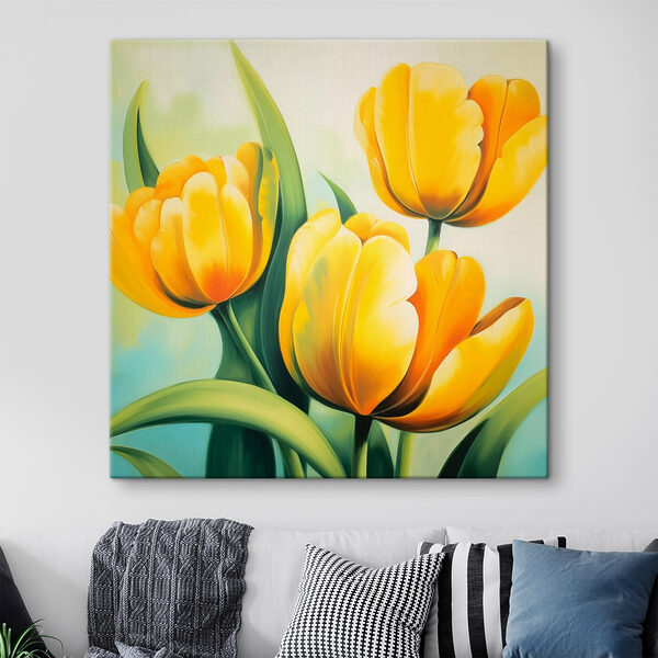 Malowanie żółtych tulipanów Malowanie żółtych tulipanów
