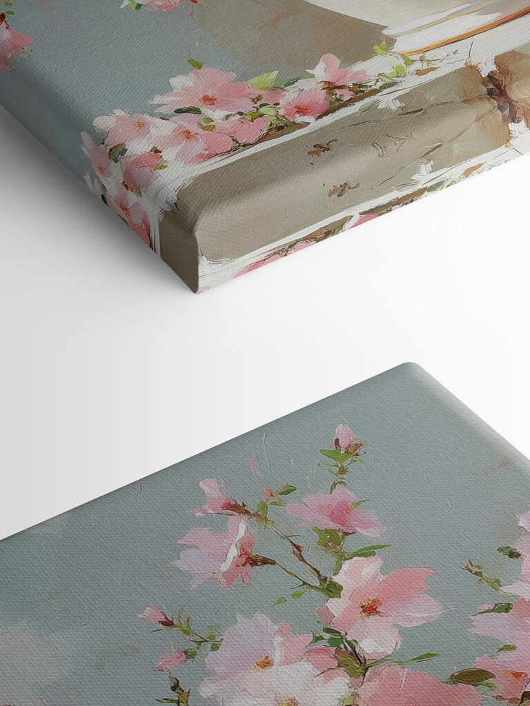 Vase with pink flowers