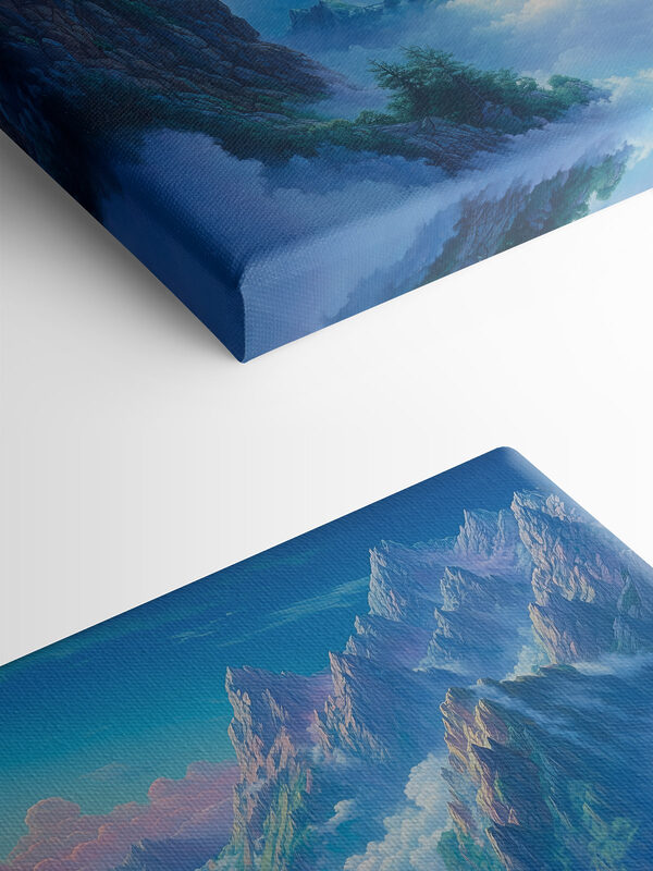 Mountain range with clouds and trees Mountain range with clouds and trees