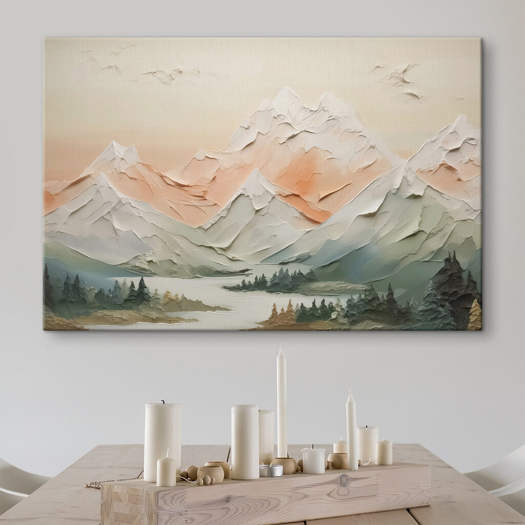 Painting of a mountain range Painting of a mountain range