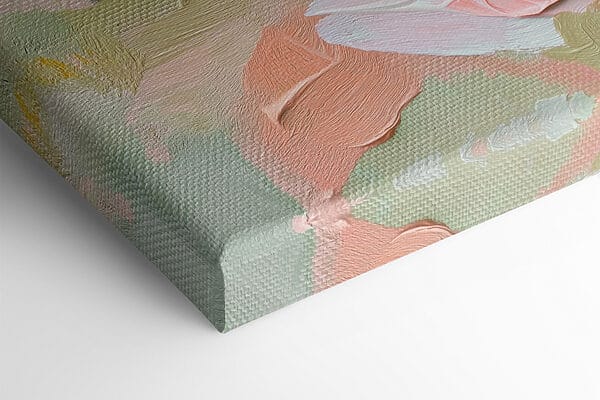 Soft pastels blend on textured canvas