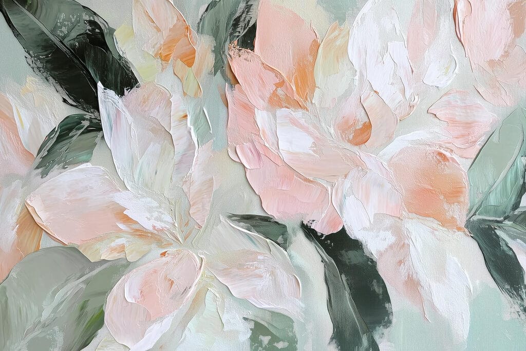 Painting of flowers on a canvas Painting of flowers on a canvas