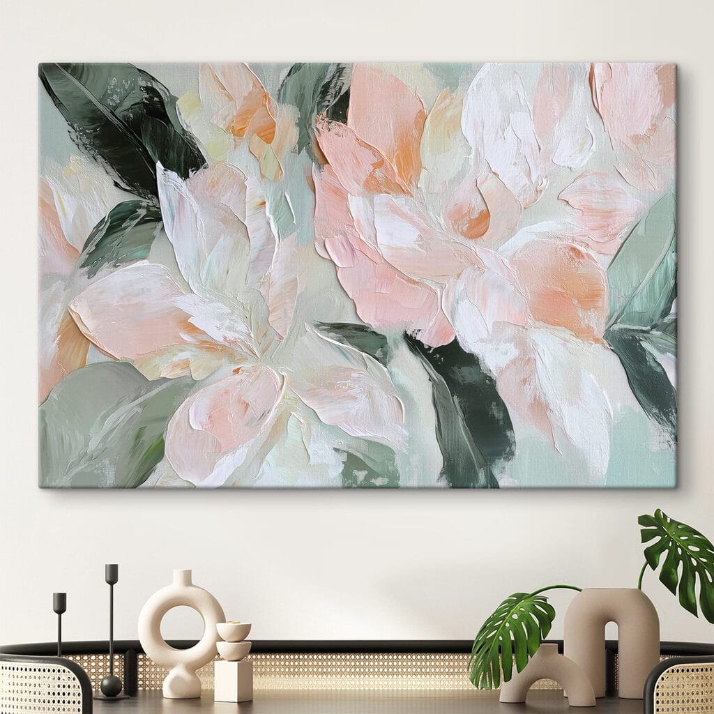 Painting of flowers on a canvas Painting of flowers on a canvas