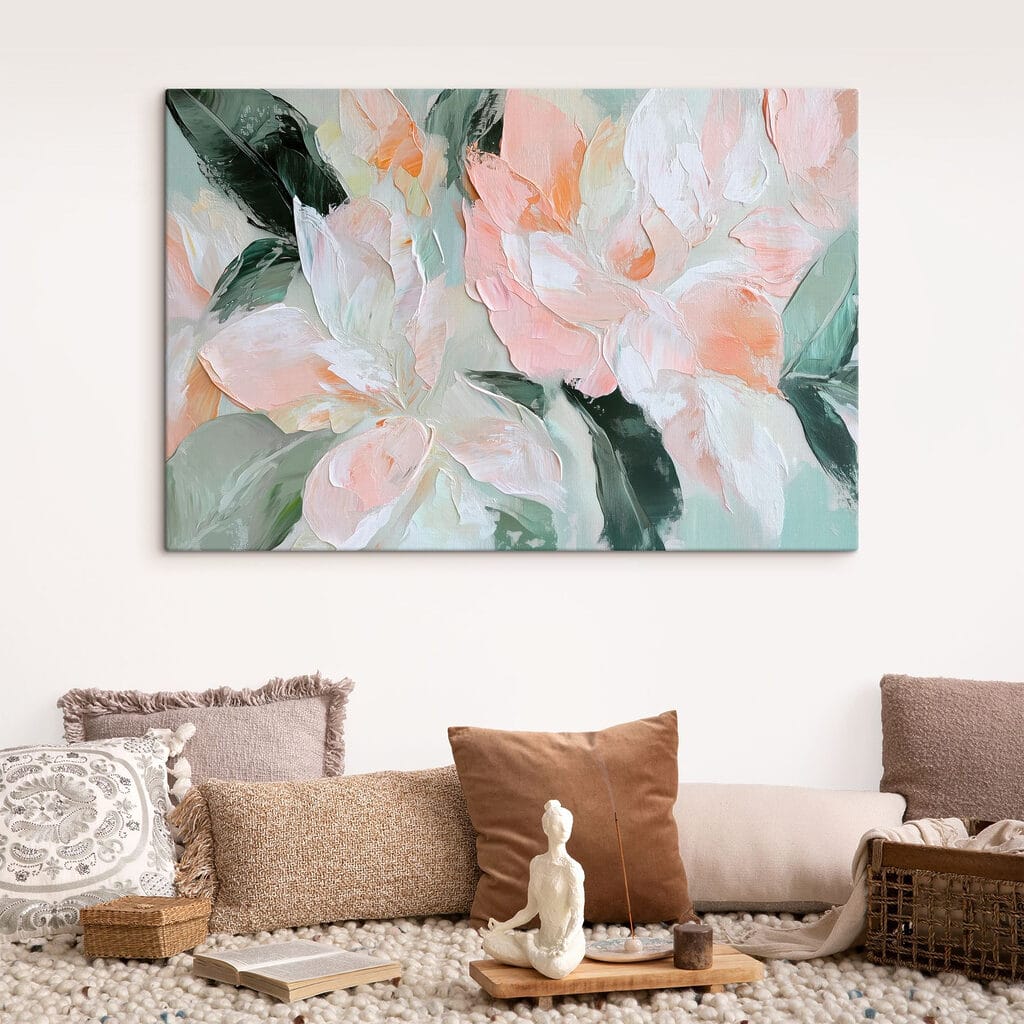 Painting of flowers on a canvas Painting of flowers on a canvas