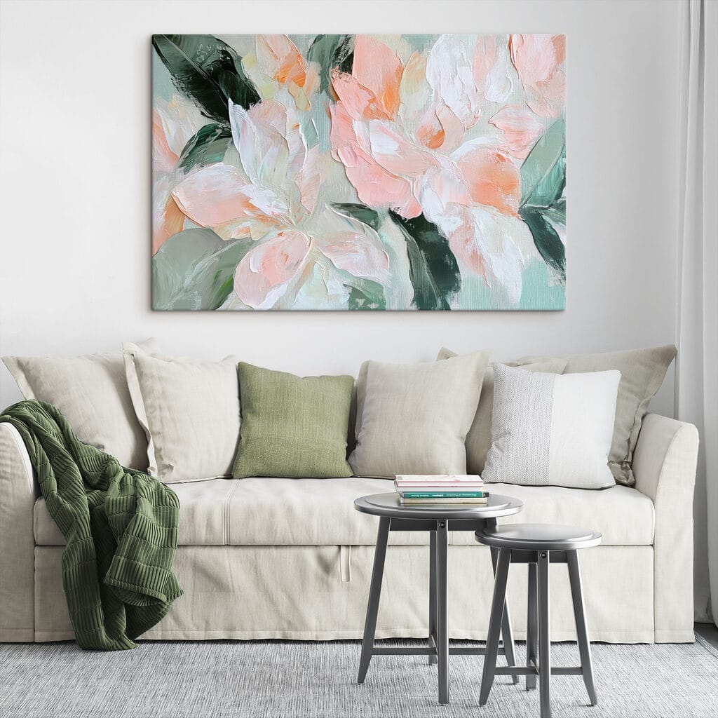 Painting of flowers on a canvas Painting of flowers on a canvas