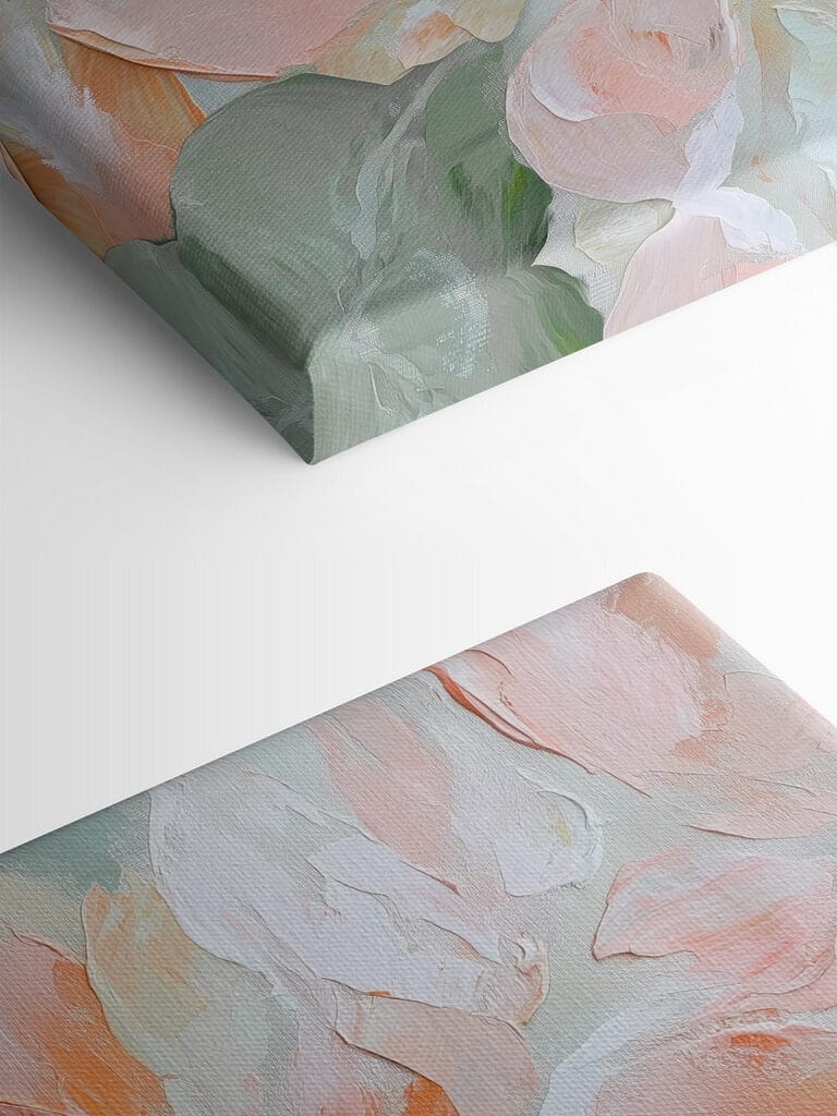 Painting of flowers on a canvas Painting of flowers on a canvas