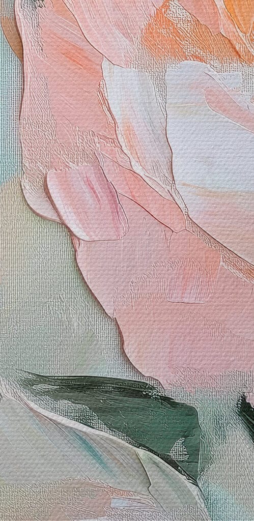 Painting of flowers on a canvas Painting of flowers on a canvas