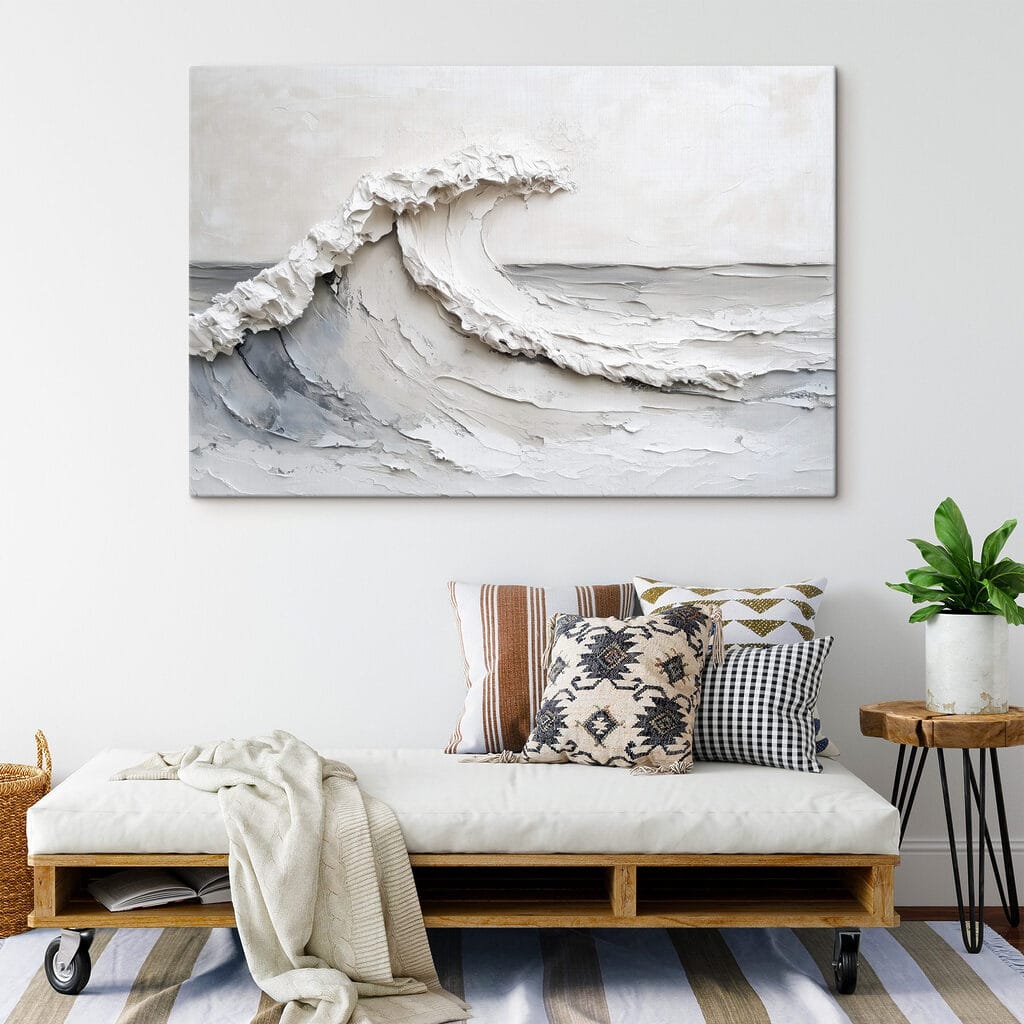 White wave on a white surface