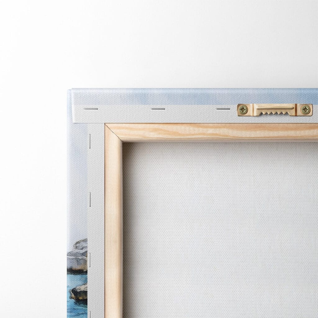 Two cups of coffee on a table by the water