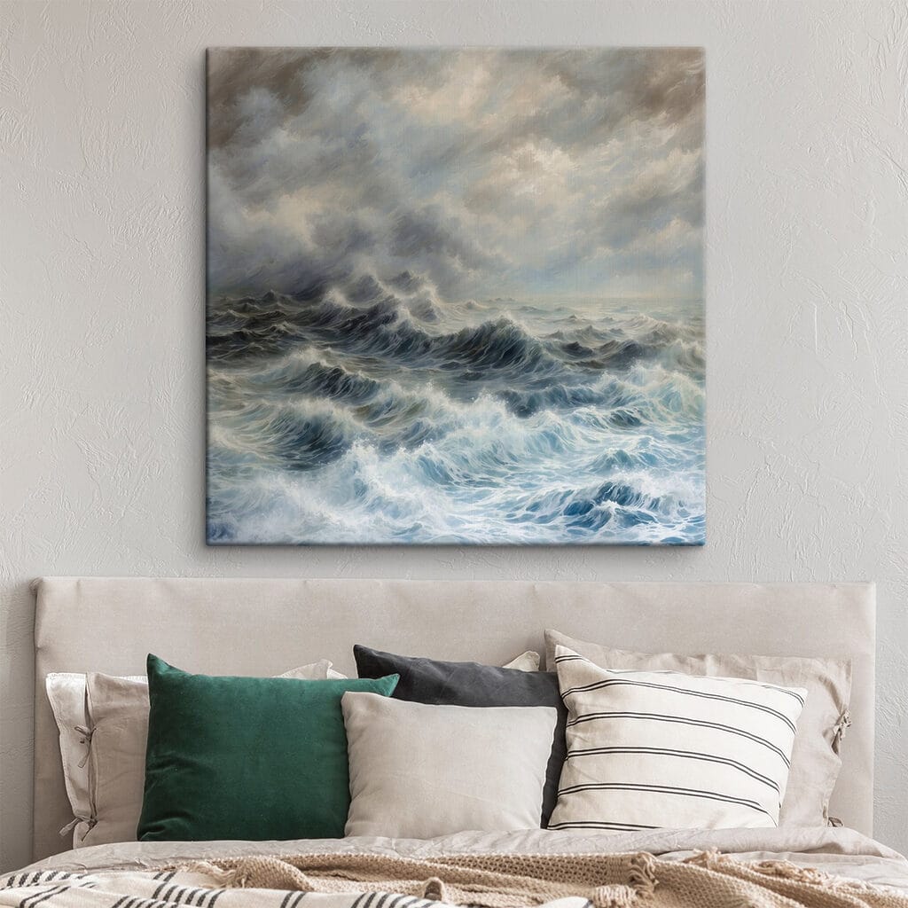 Painting of waves in the ocean Painting of waves in the ocean