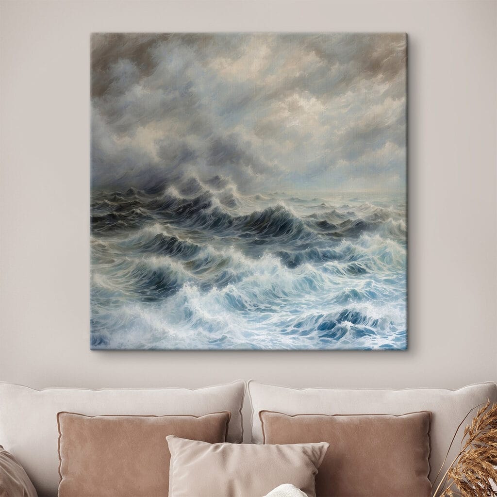 Painting of waves in the ocean Painting of waves in the ocean