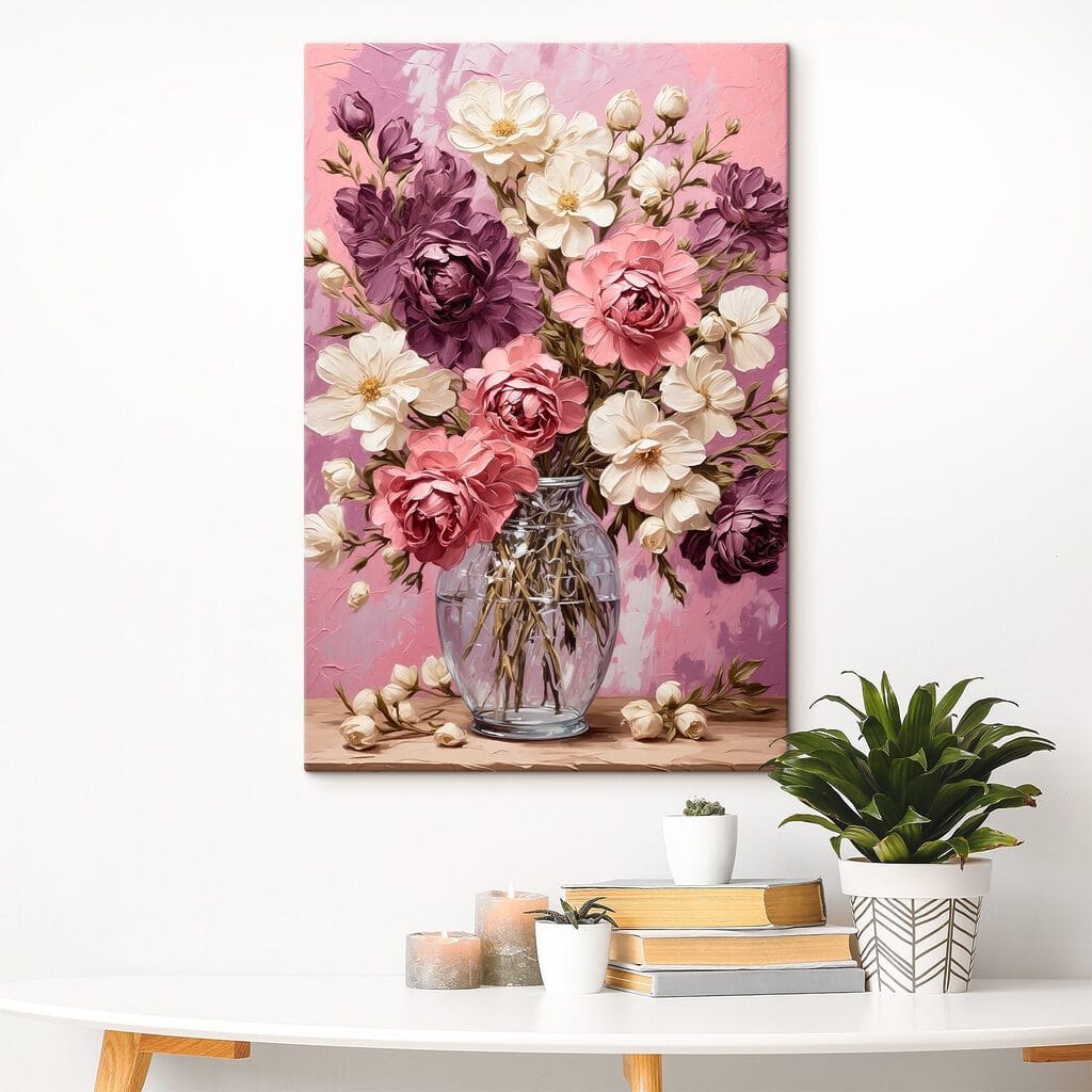 Painting of flowers in a vase Painting of flowers in a vase