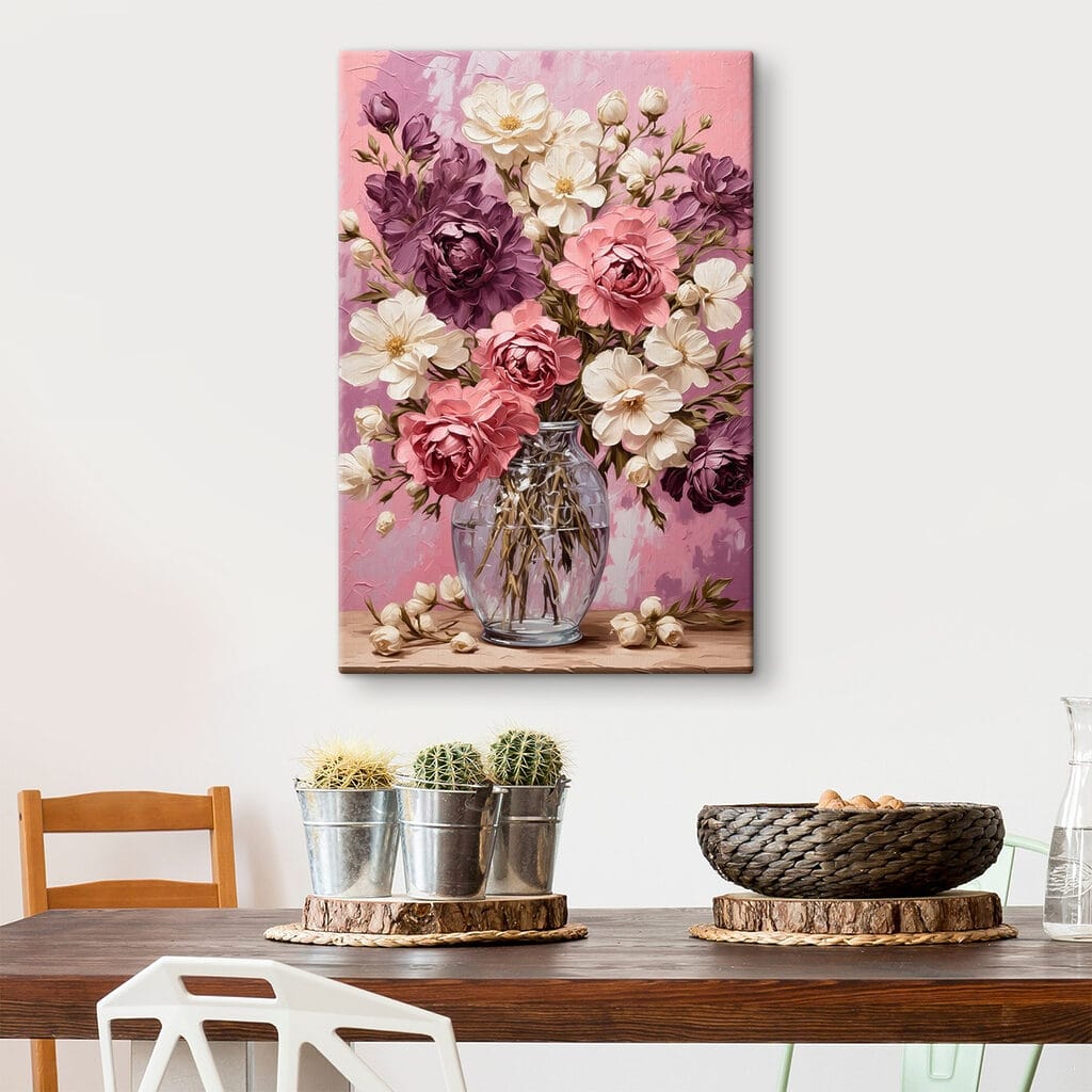 Painting of flowers in a vase Painting of flowers in a vase