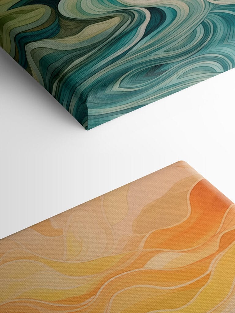 Painting of a river running through a valley