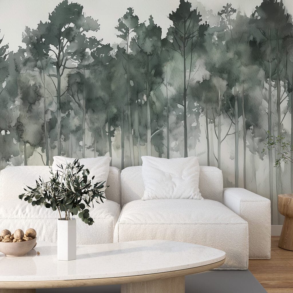 Group of trees in fog