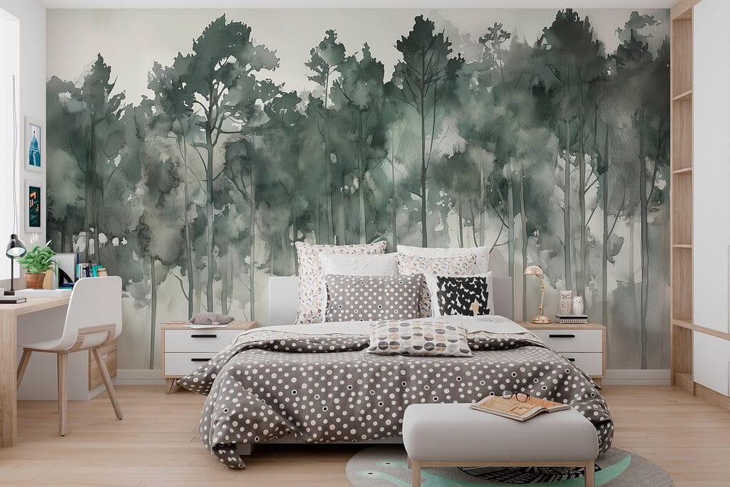 Group of trees in fog