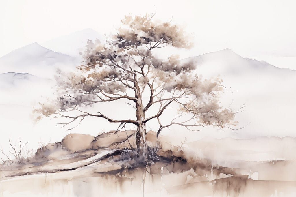 Watercolor of a tree