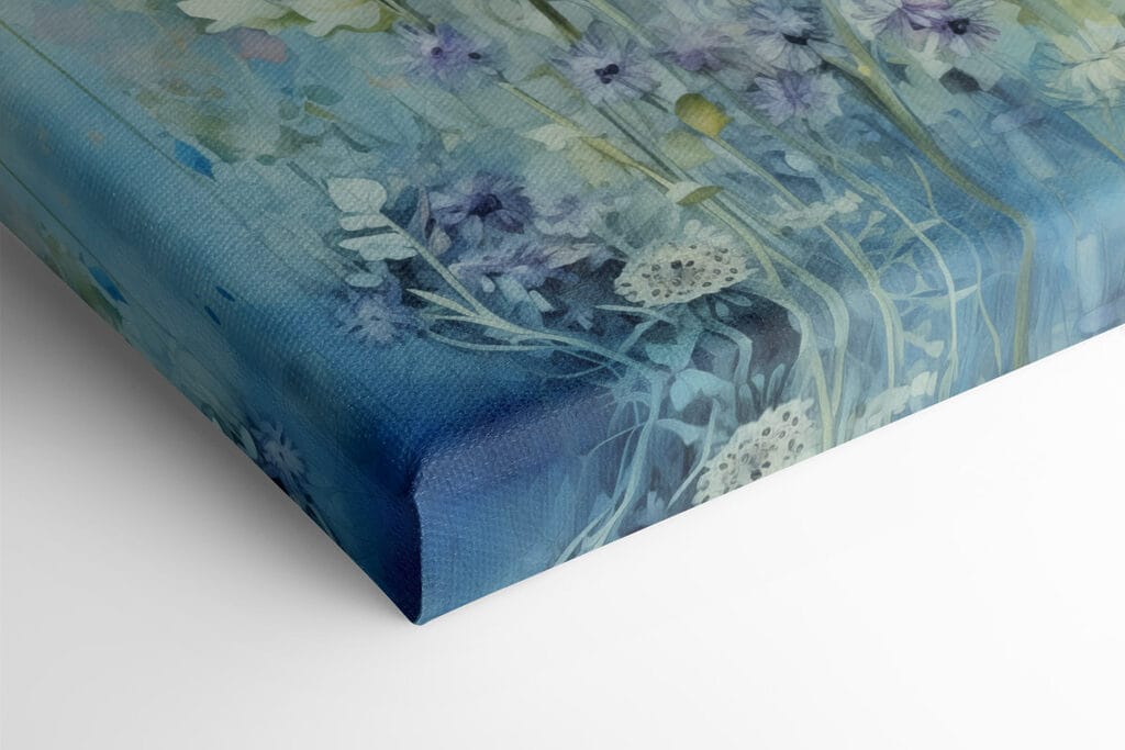 Painting of flowers in a field