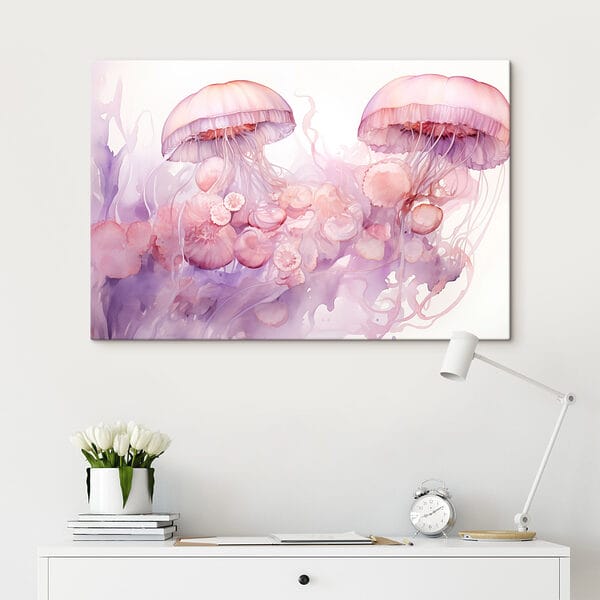 Group of jellyfishes in water Group of jellyfishes in water