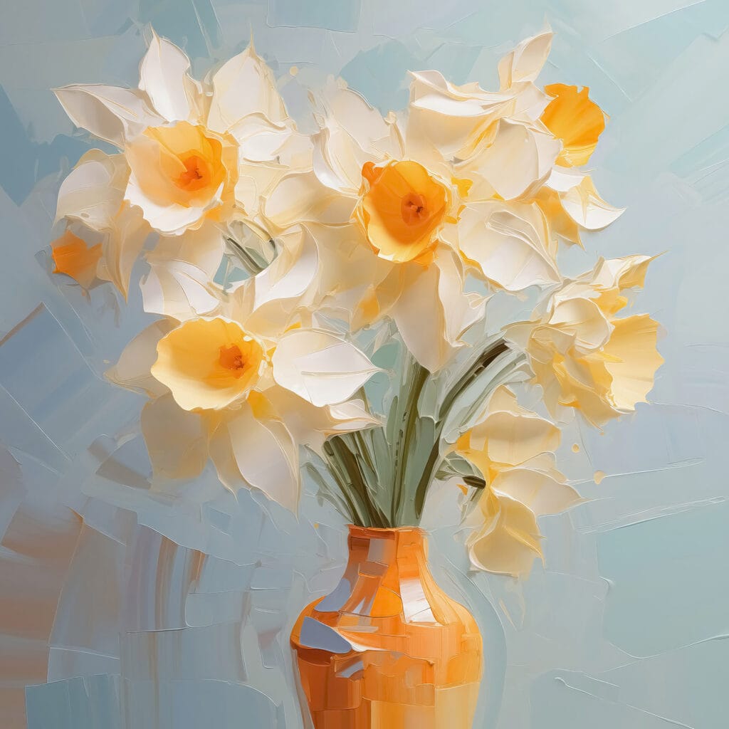 Yellow and white flowers in a vase
