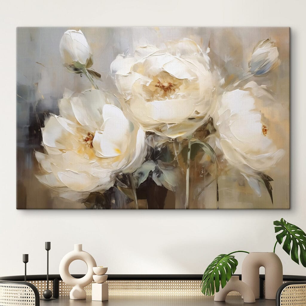 Painting of white flowers Painting of white flowers