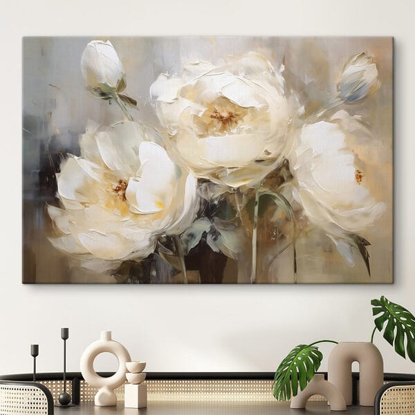 Painting of white flowers Painting of white flowers