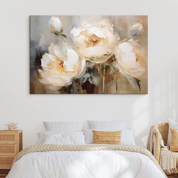 Painting of white flowers Painting of white flowers