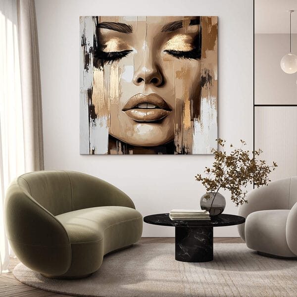Painting of a woman's face Painting of a woman's face