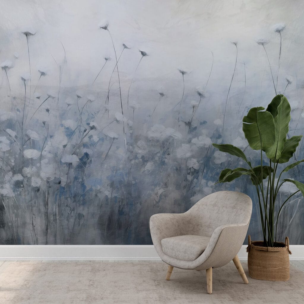 Painting of flowers in a field