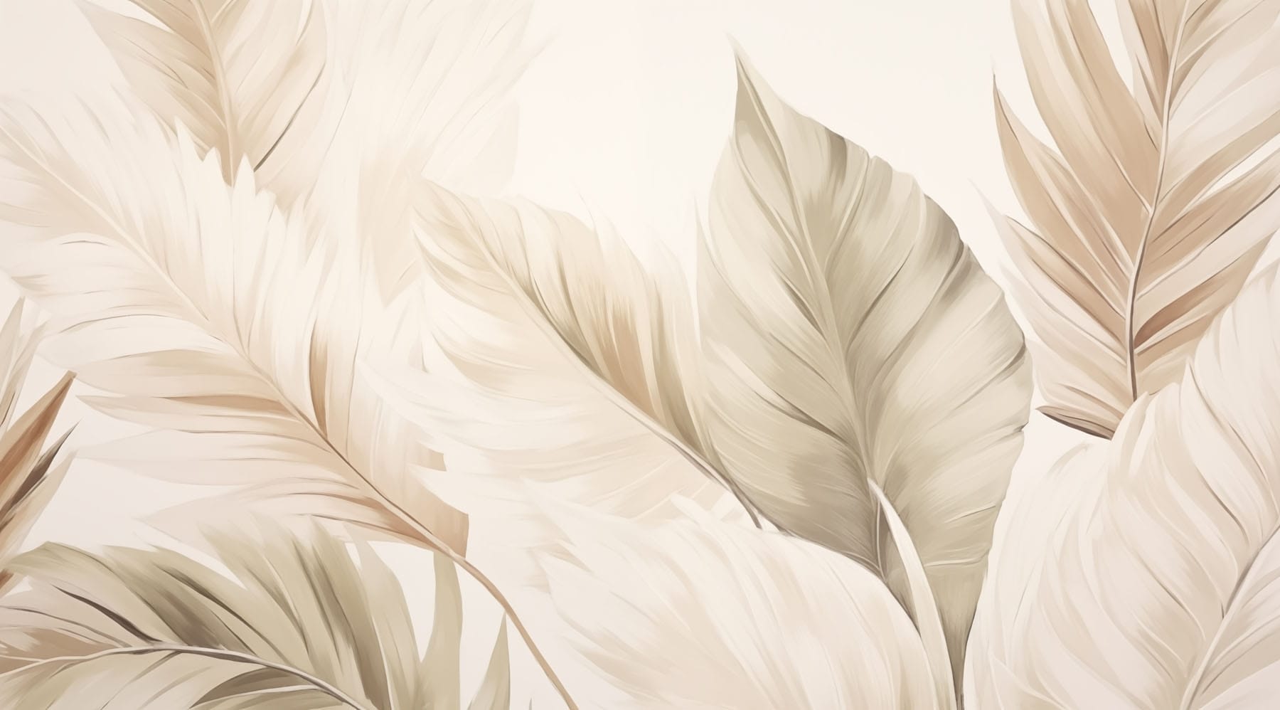 Delicate leaves in soft tones