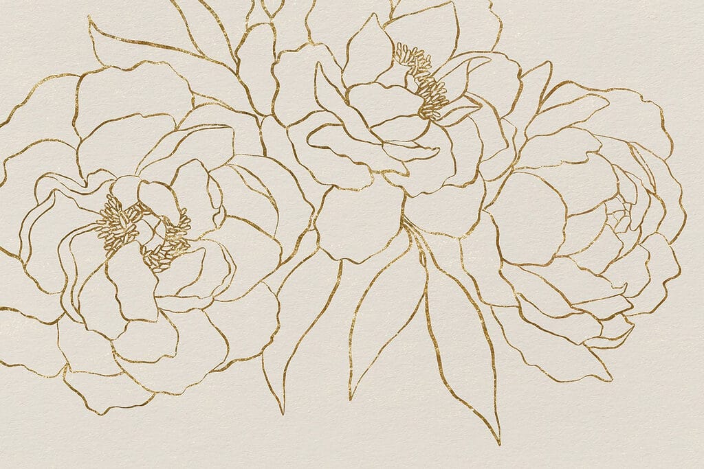 Drawing of flowers on a white surface