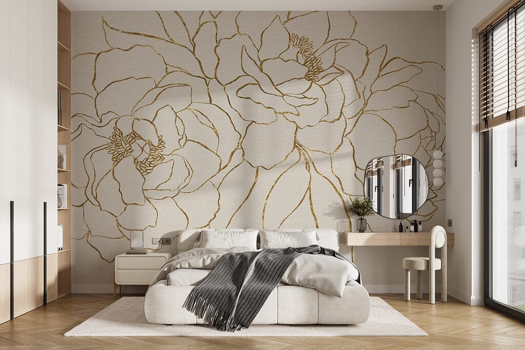 Drawing of flowers on a white surface