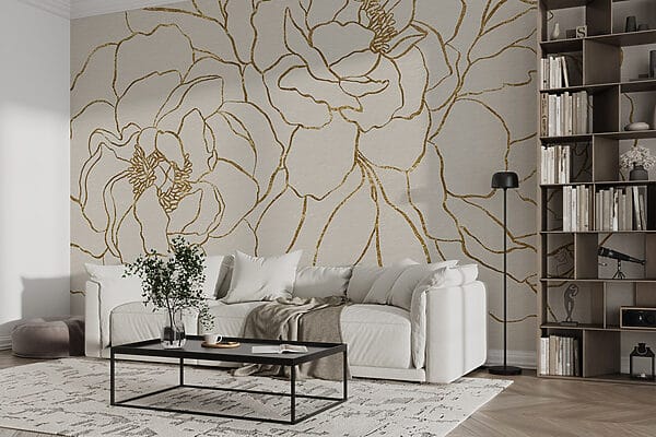 Drawing of flowers on a white surface