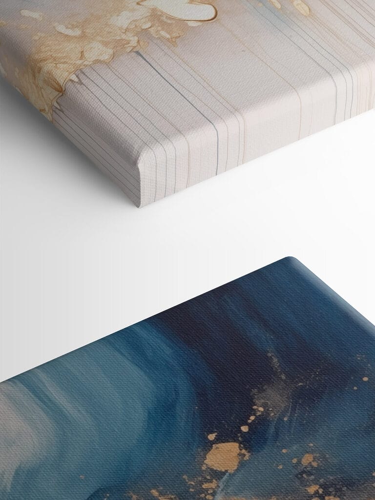 Abstract waves of blue and cream