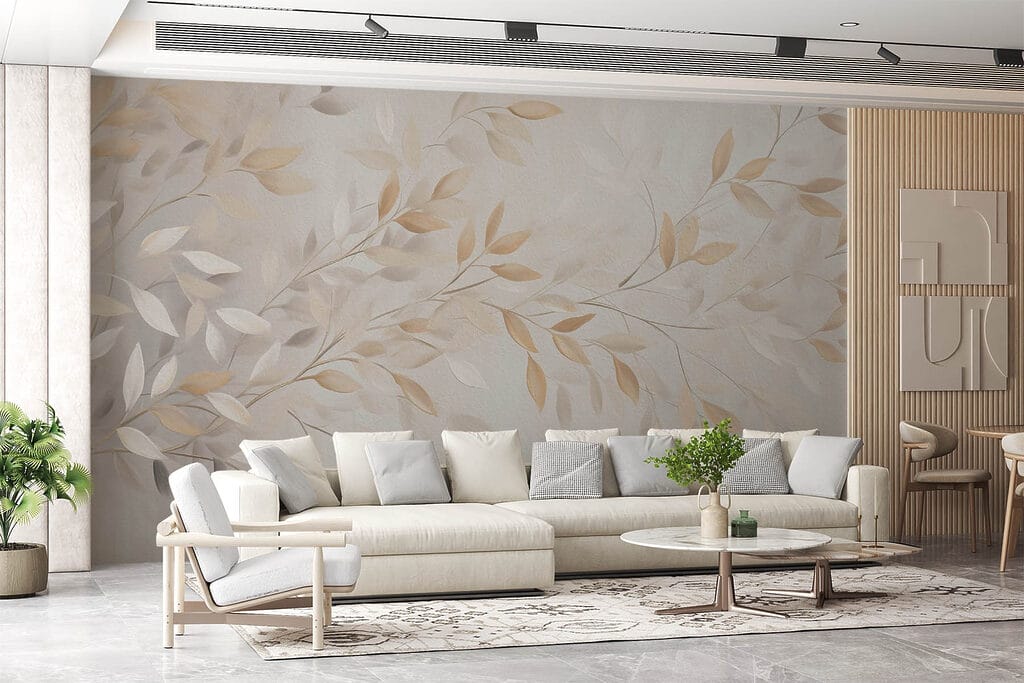 Delicate leaves in soft hues